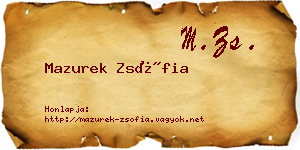 Mazurek Zsófia névjegykártya